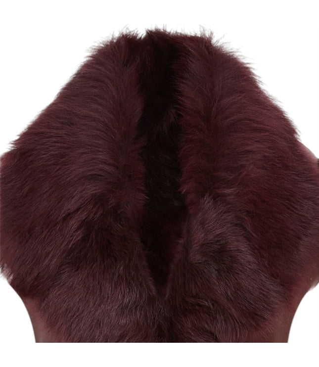Women's Burgundy Red Toscana Shearling Nappa Leather Sheepskin Gilet - Parkes
