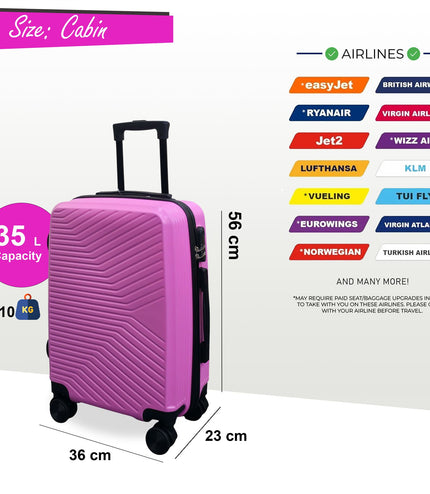 Junee Cabin Hard Shell Suitcase in Pink