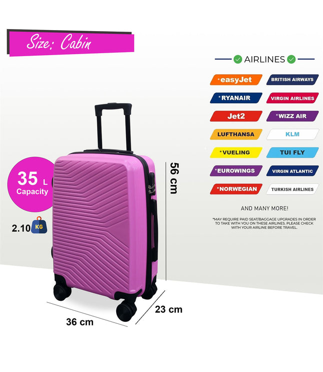 Junee Cabin Hard Shell Suitcase in Pink