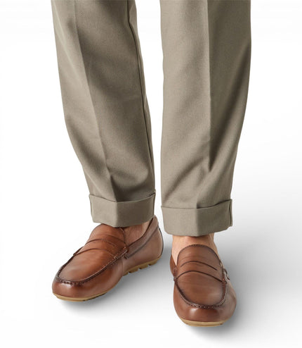 Tamaris Mens Brown Leather Moccasin Loafers Casual Shoes