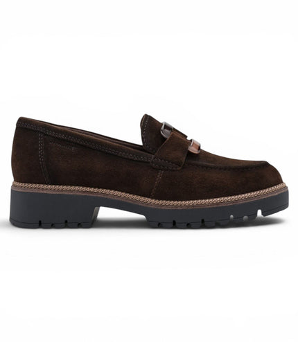 Tamaris Women's Brown Suede Leather Loafer Casual Shoes - 24722-43
