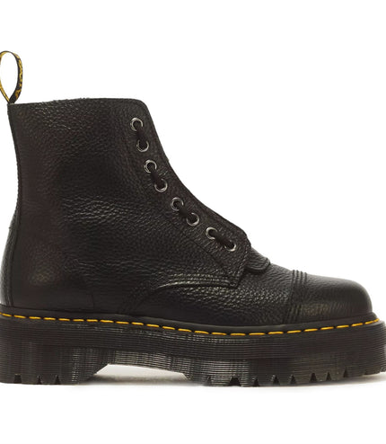 Dr Martens Sinclair Black Leather Zip Front Platform Boots - 22564001