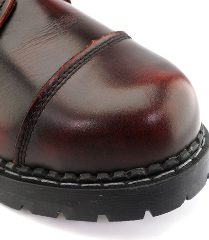 Grinders Unisex Wine Stag Acs Leather Steel Toe Cap Lace Up Boots