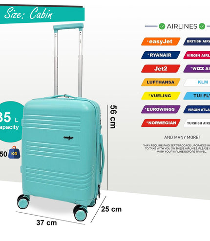 Camborne Cabin Hard Shell Suitcase in Teal