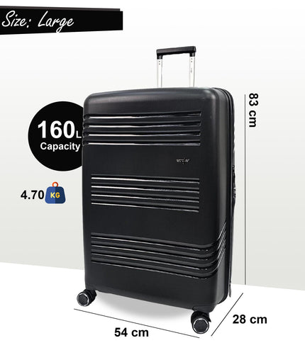 Camborne Large Hard Shell Suitcase in Black