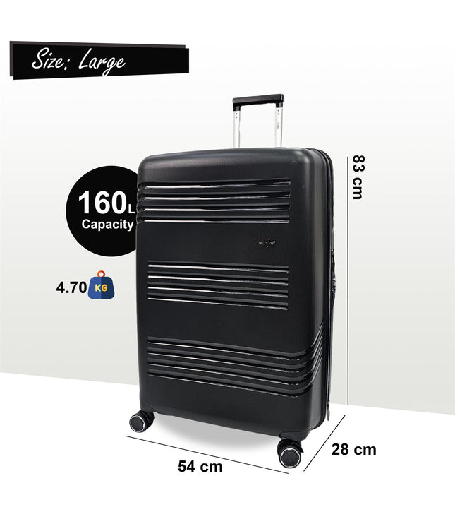 Camborne Large Hard Shell Suitcase in Black