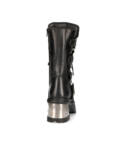 New Rock Women'S Leather Gothic Mid-Calf Boots - 373-S33