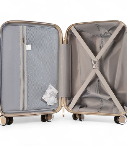 Forster Large Hard Shell TSA Suitcase in Champagne Beige