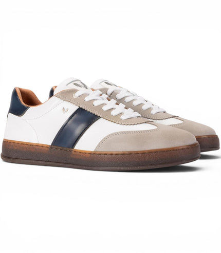 Martinelli Men's Blue Leather Sneakers Trainer Shoes - Seaford