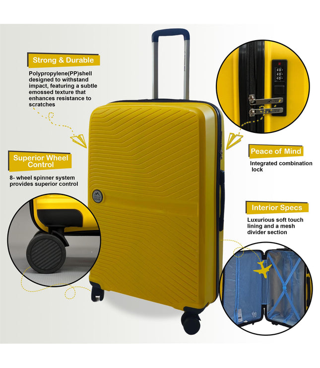 Acton Large Hard Shell Suitcase in Yellow