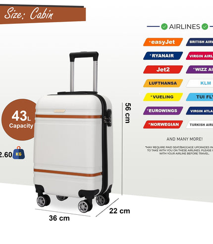 Calgary Cabin Hard Shell Suitcase in Cream White