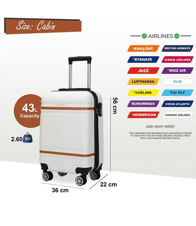 Calgary Cabin Hard Shell Suitcase in Cream White