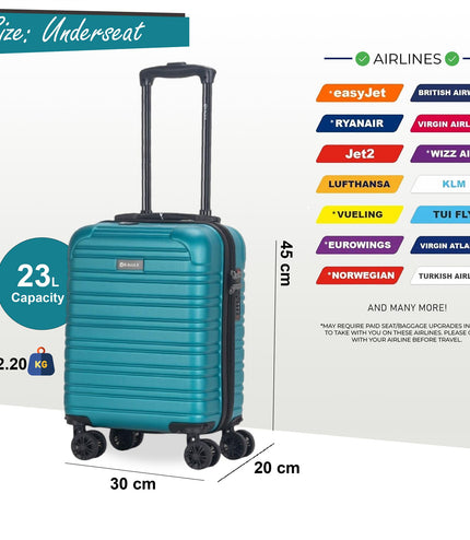 Koga Underseat Hard Shell Suitcase in Teal