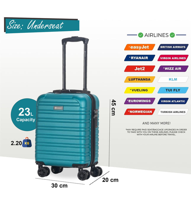 Koga Underseat Hard Shell Suitcase in Teal