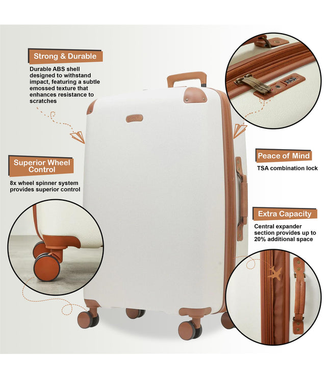 Amble Medium Hard Shell Suitcase in Cream