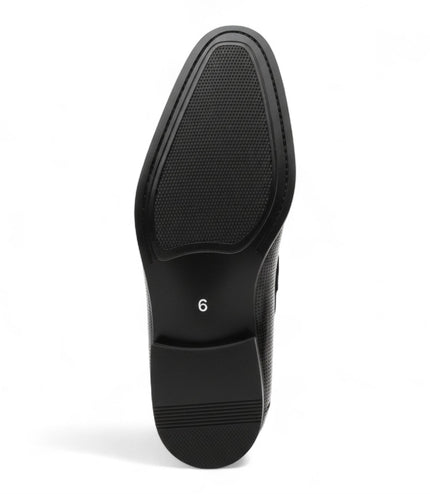 Mens Black Patent Faux Leather Formal Penny Loafers