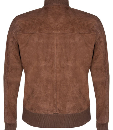 Mens Goat Suede MA-1 Bomber Jacket-Auckland - Tan