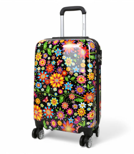 Ballina Cabin Hard Shell Suitcase in Black Flower