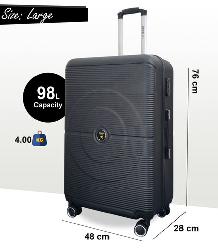 Seto Large Hard Shell Suitcase in Black