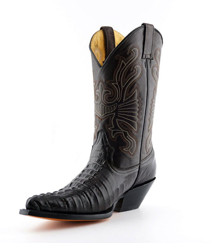 Grinders Brown Leather Western Cowboy Boots -Carolina