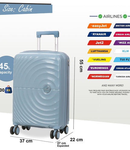 Balranald Cabin Hard Shell Suitcase in Sky Blue