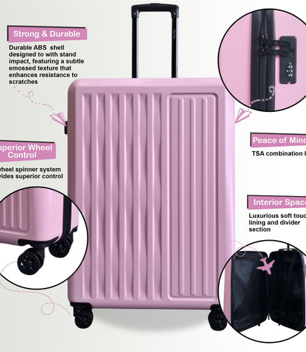 Croydon Large Hard Shell Suitcase in Pink