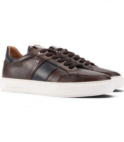 Martinelli Men's Brown Leather Sneakers Trainer Shoes - Hastings