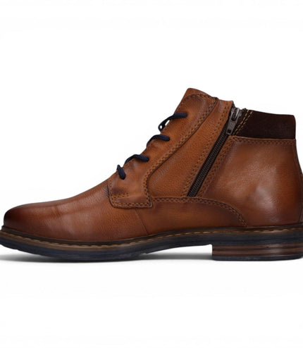 Bugatti Mens Tan Brown Leather Lace-up Chukka Ankle Boots - Rigalo Evo
