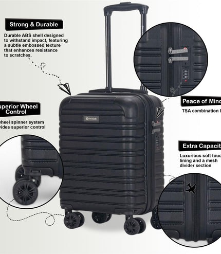 Koga Underseat Hard Shell Suitcase in Black