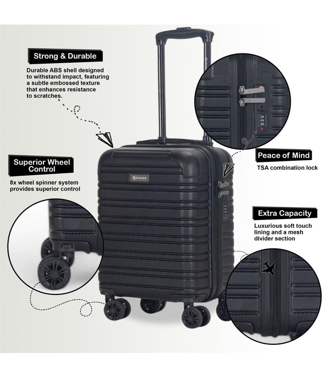 Koga Underseat Hard Shell Suitcase in Black