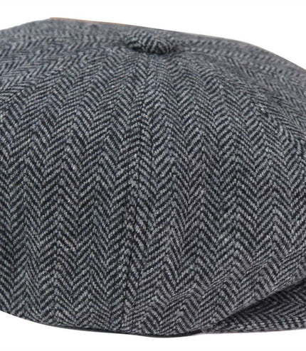 Mens Peaky Blinders Tweed Gatsby Flat Baker Hat With Razor Blade