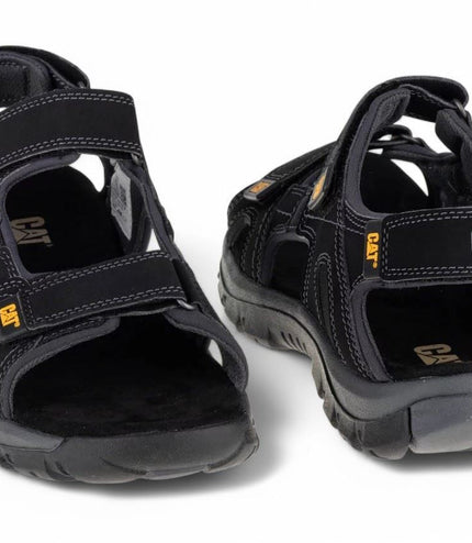 Caterpillar Men's Black Leather Giles Trekking Sandals