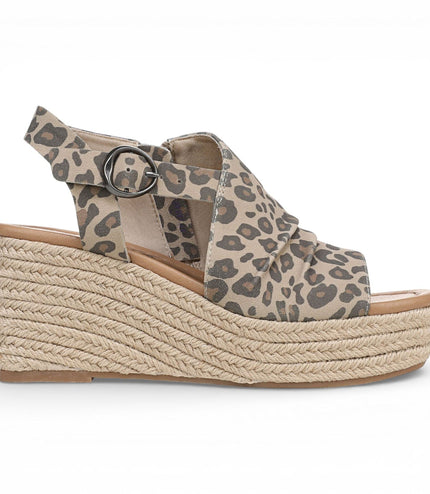 Blowfish Malibu Womens Leopard Print Wedge Slingbacks Heel Sandals - Amira