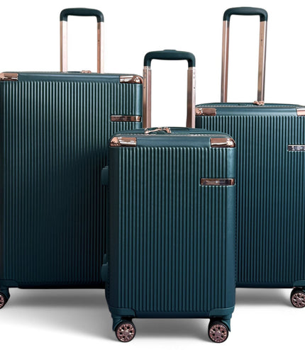 Cowra Set of 3 Hard Shell Suitcase in Dark Green