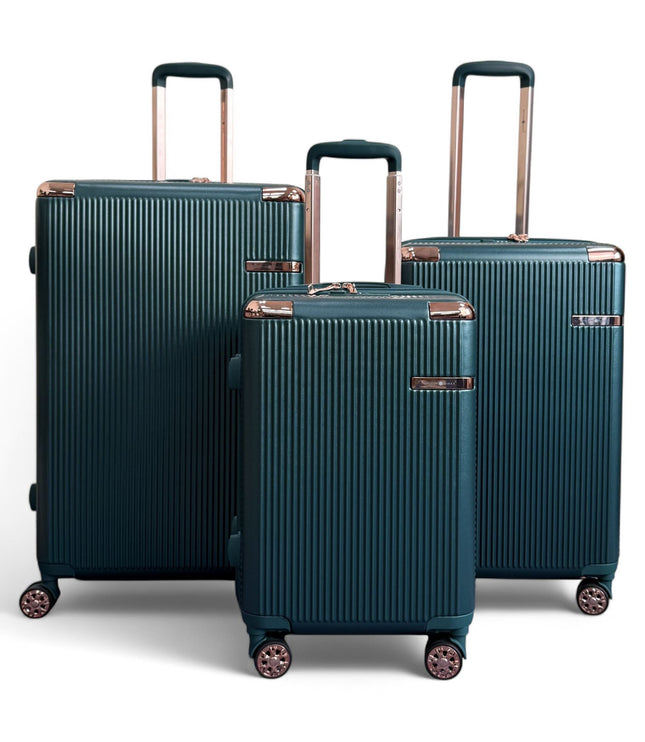 Cowra Set of 3 Hard Shell Suitcase in Dark Green